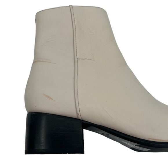 rag & bone Cream Zip Up Square Toe Ankle Block Heel Boots Size 37 Women's - Picture 9 of 9